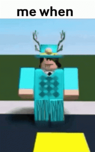 Roblox Character in Blue Dress and Antler Hat