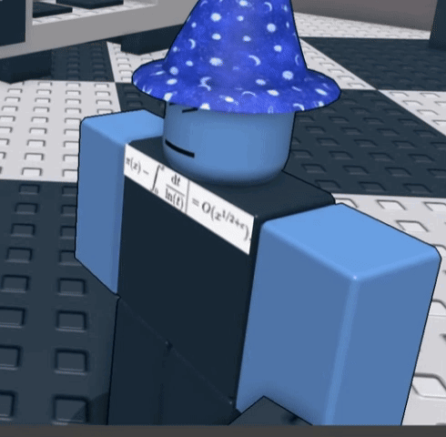 Roblox Character Wearing Blue Hat With Math Formula