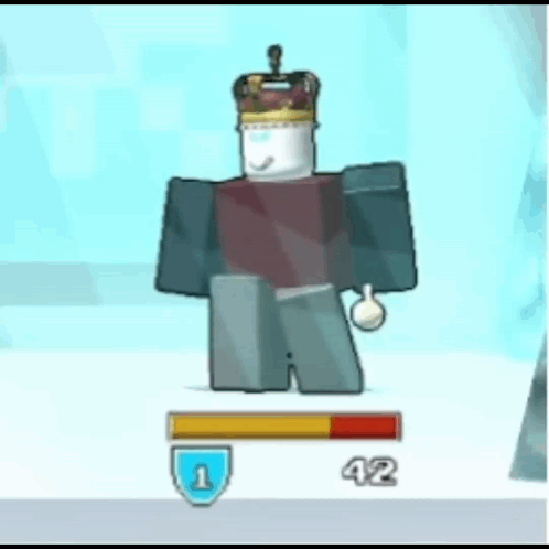 Roblox Character with Crown and Shield
