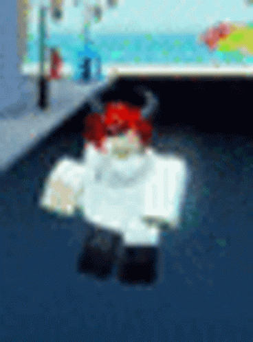 Roblox Character With Red Hair and Horns