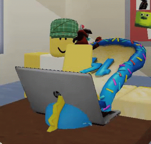 Roblox Characters Beat Up Laptop GIF