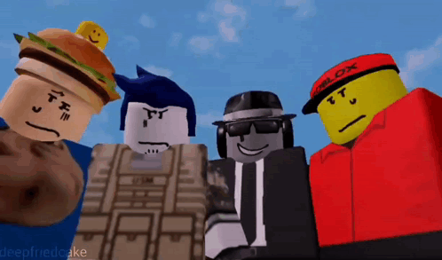 Roblox Characters Posing With Red Hat Saying I'm Black