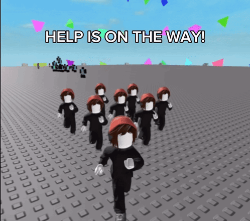 Roblox Characters Running Help Is On The Way GIF
