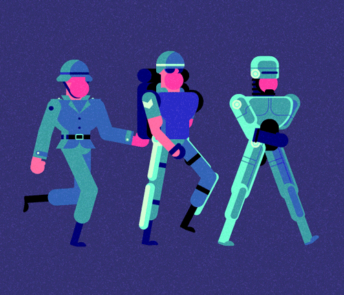 Robocop Animation Walking GIF