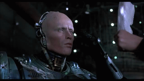 Robocop Looking At Mirror GIF