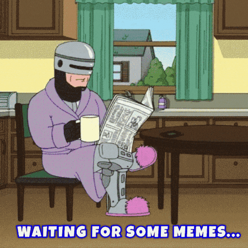 Robocop Reading Newspaper Waiting For Memes GIF
