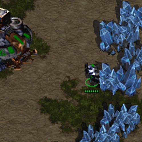 Robot and Crystals in Video Game