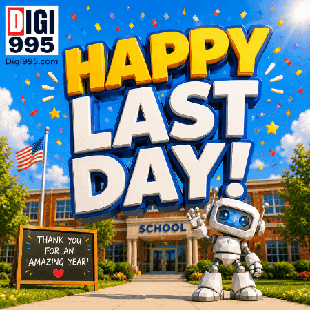 Robot at School Saying Happy Last Day