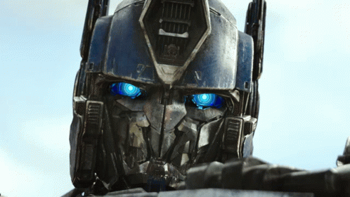 Robot Blue Eyes Against Blue Sky GIF