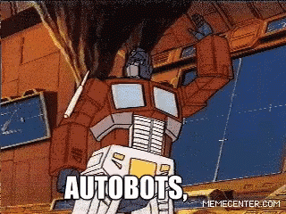 Robot Cartoon Saying Autobots GIF