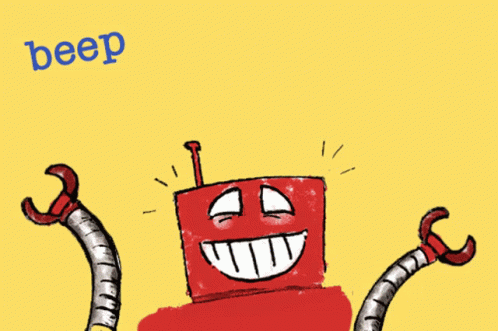 Robot Cartoon Saying Beep Beep GIF