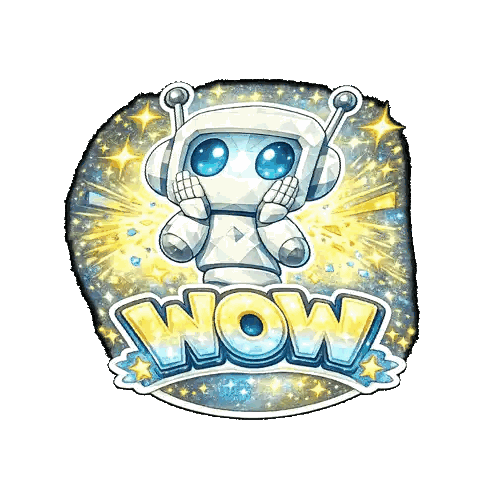 Robot Cartoon With Wow