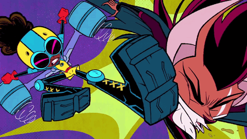 Robot Cartoon with XXX on Pants