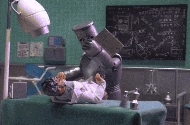 Robot Chicken Punching GIF