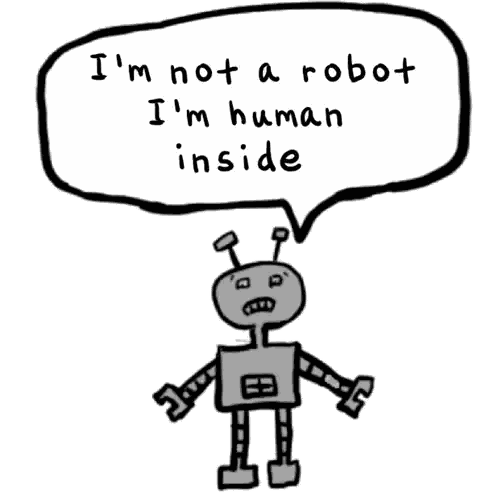 Robot Drawing Saying I'm Not a Robot