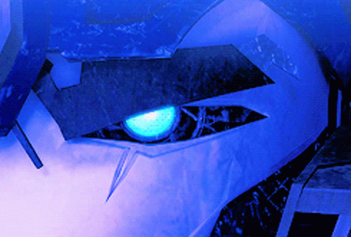 Robot Eye Close Up With Blue Light