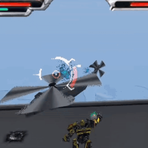 Robot Fighting Another Robot With Buildings