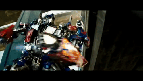 Robot Flying in Transformers Movie Scene