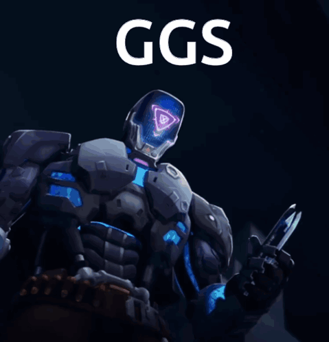 Robot Holding Gun Saying Ggs GIF