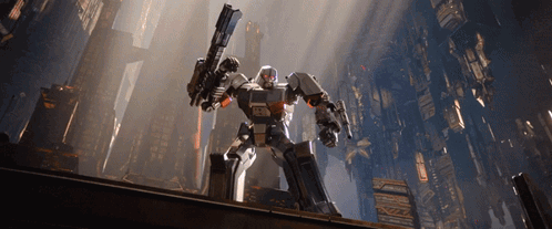 Robot Holding Gun With Letters TC