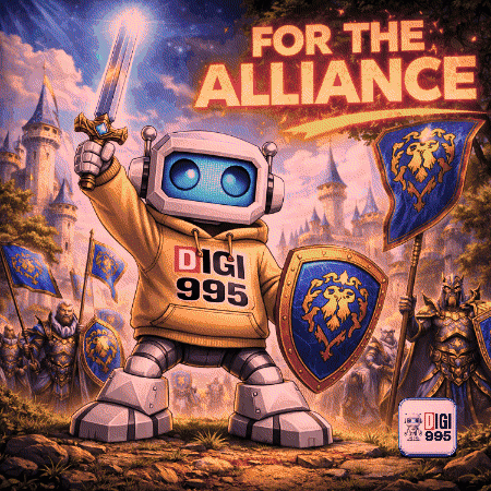 Robot Holding Sword and Shield For the Alliance