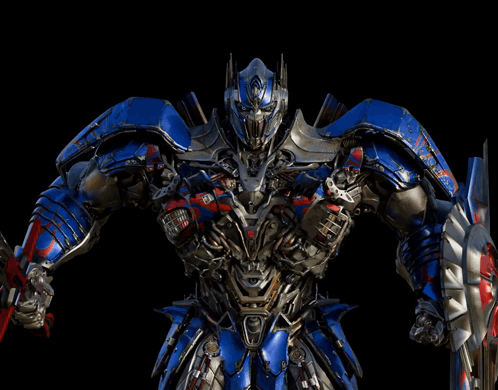 Robot Holding Sword And Shield With Transformers GIF