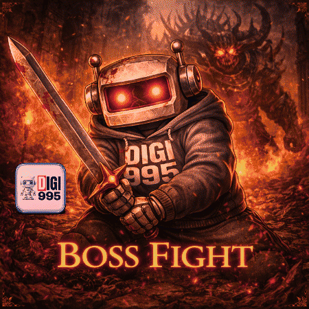 Robot Holding Sword Boss Fight GIF
