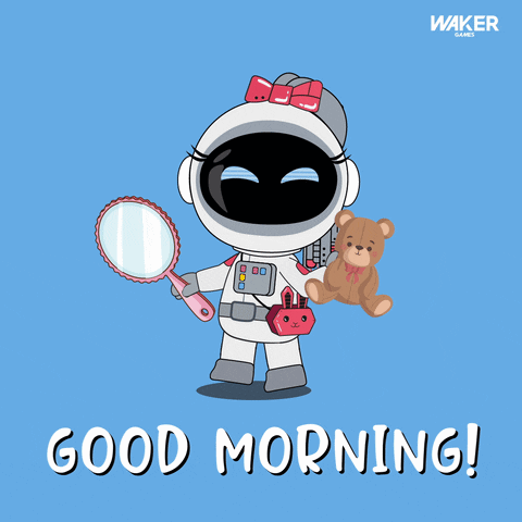 Robot Holding Teddy Bear and Mirror