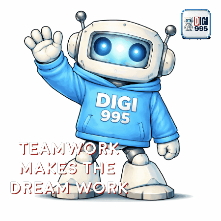Robot In Blue Digi Hoodie GIF