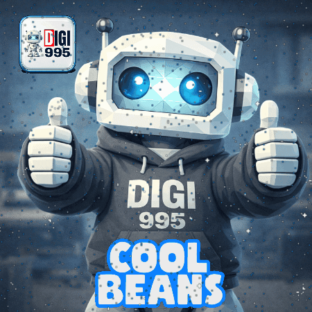 Robot in Digi 995 Hoodie Giving Thumbs Up