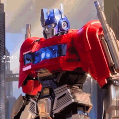 Robot in Front of City With TikTok Sticker