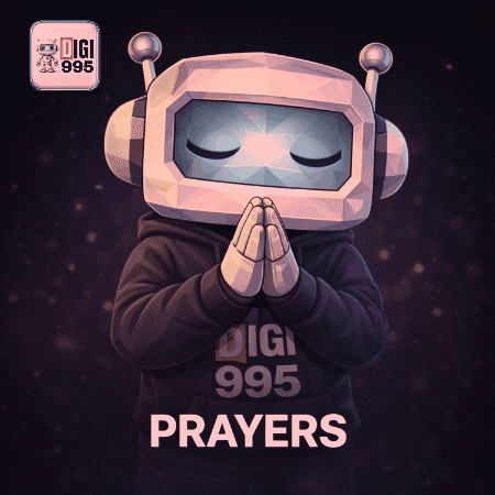 Robot in Hoodie Praying