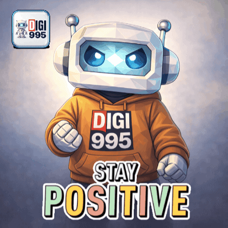 Robot in Hoodie Saying Digi 995