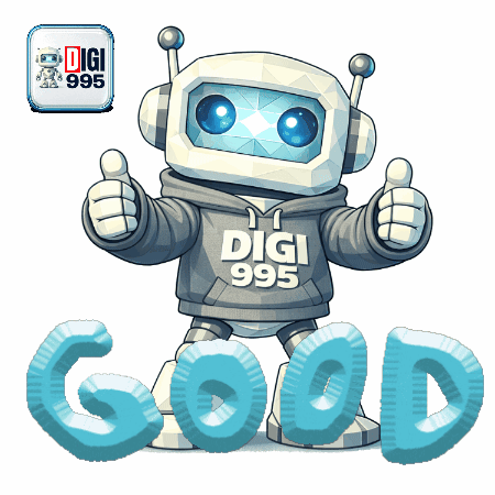 Robot in Hoodie Saying Digi 995 Thumbs Up