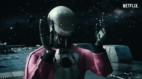 Robot In Pink Jacket Netflix GIF