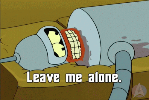 Robot Lying on Couch Leave Me Alone