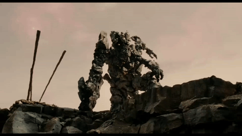 Robot on Pile of Rocks