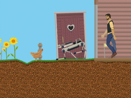 Robot On Sunflower Field GIF