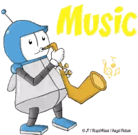 Robot Playing Saxophone Music