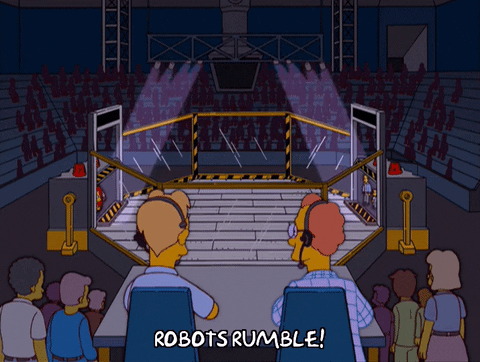 Robot Rumbling On The Ring GIF