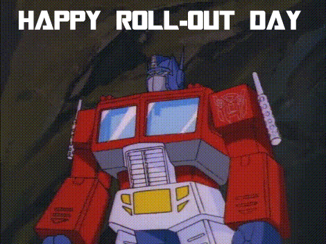 Robot Saying Happy Roll-Out Day