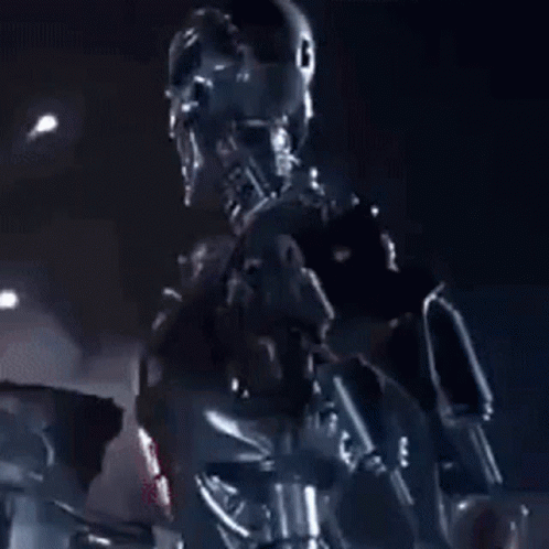 Robot Saying Hey Guys in Purple Light