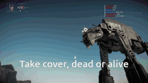 Robot Saying Take Cover Dead or Alive