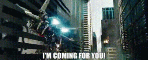 Robot Says I'm Coming For You Flying Through City