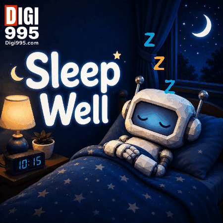 Robot Sleeping in Bed Sleep Well