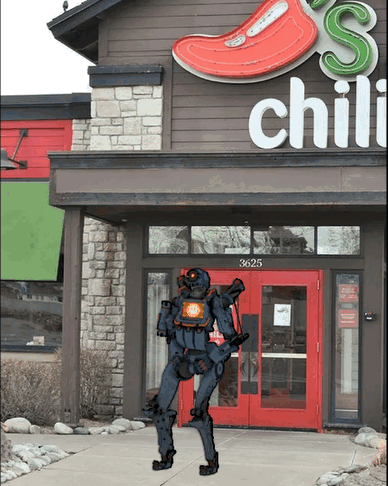 Robot Standing at Chili's