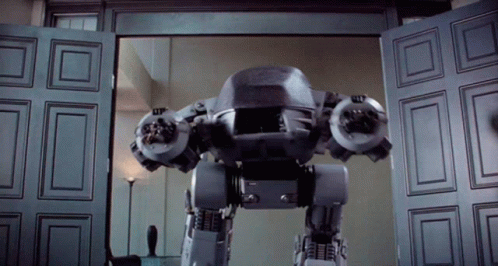 Robot Standing in Front of Door