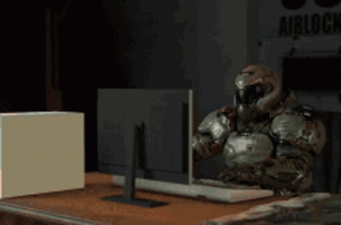 Robot Statue Holding Box