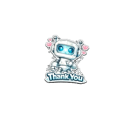 Robot Thank You Sticker