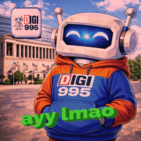 Robot Wearing Digi 995 Hoodie